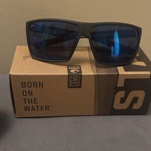 Costa Men's Black Frame Sunglasses with Blue Lenses
